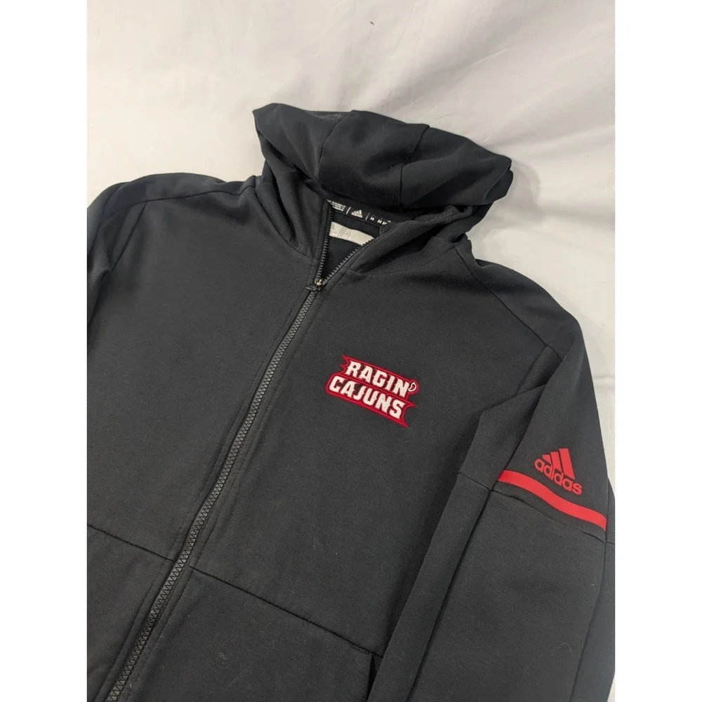 Louisiana Ragin' Cajuns Hoodie Zip Black NCAA Basketball Adidas Sweatshirt Med